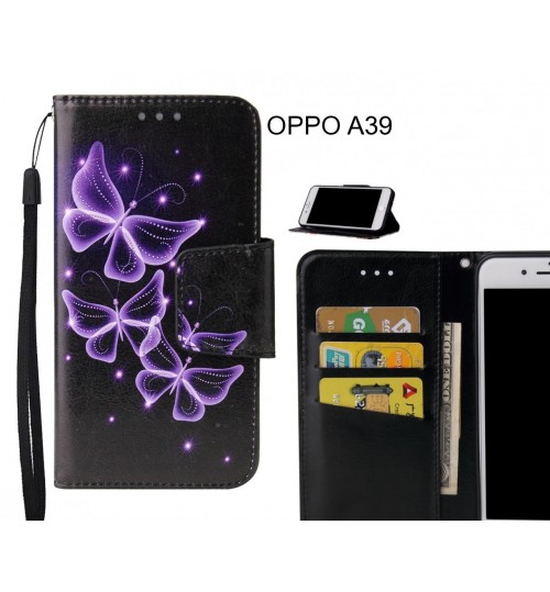 OPPO A39 Case wallet fine leather case printed