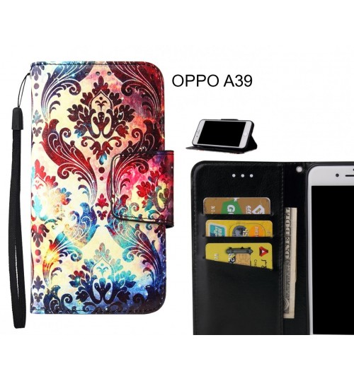 OPPO A39 Case wallet fine leather case printed