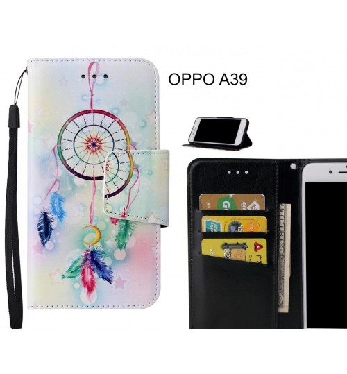 OPPO A39 Case wallet fine leather case printed