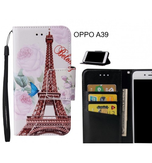 OPPO A39 Case wallet fine leather case printed