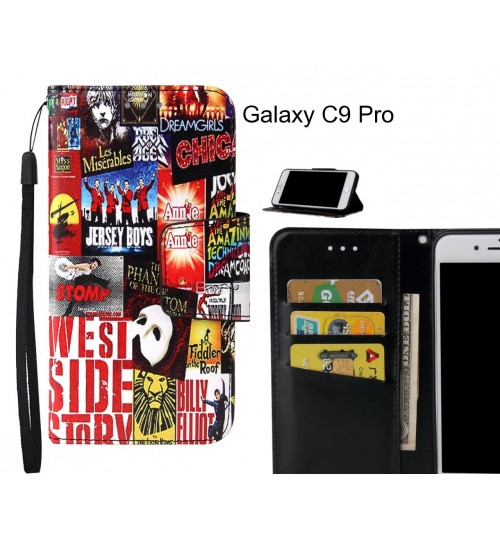 Galaxy C9 Pro Case wallet fine leather case printed