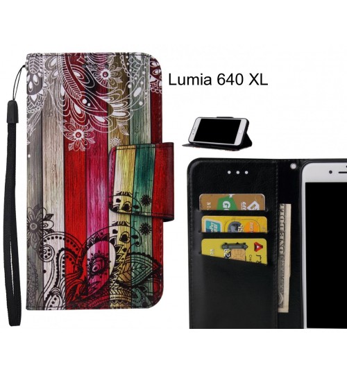Lumia 640 XL Case wallet fine leather case printed