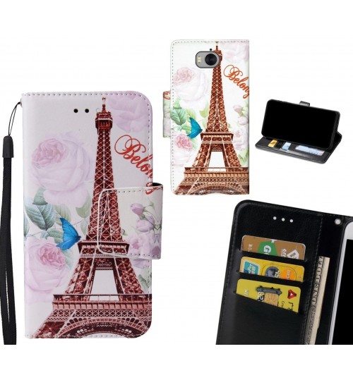 Huawei Y5 2017 Case wallet fine leather case printed