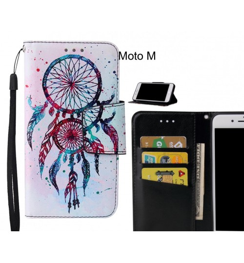 Moto M Case wallet fine leather case printed