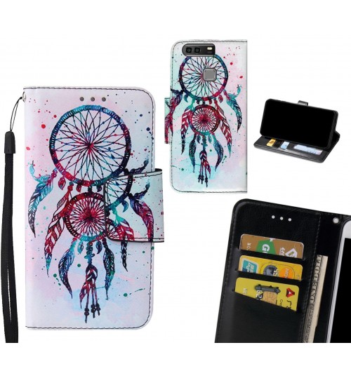 Huawei P9 Plus Case wallet fine leather case printed