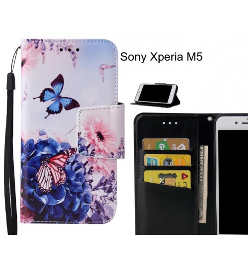 Sony Xperia M5 Case wallet fine leather case printed