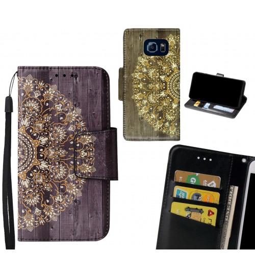 Galaxy S6 Case wallet fine leather case printed