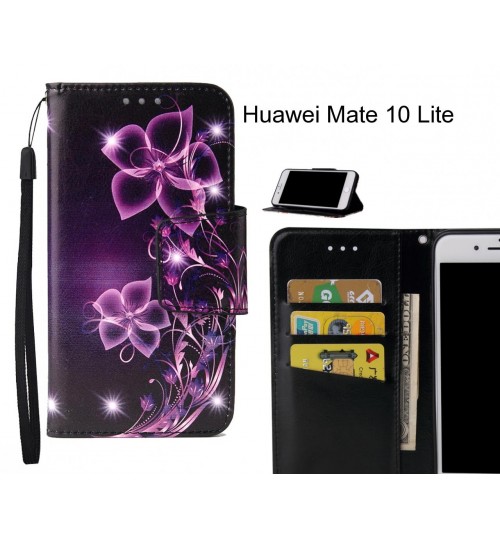 Huawei Mate 10 Lite Case wallet fine leather case printed