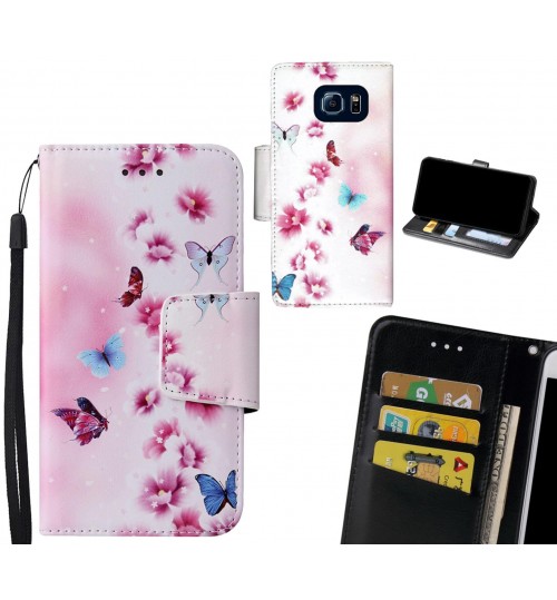 Galaxy S6 Case wallet fine leather case printed