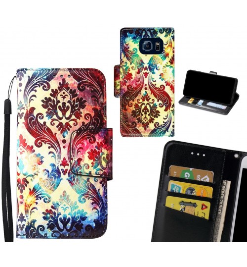 Galaxy S6 Case wallet fine leather case printed