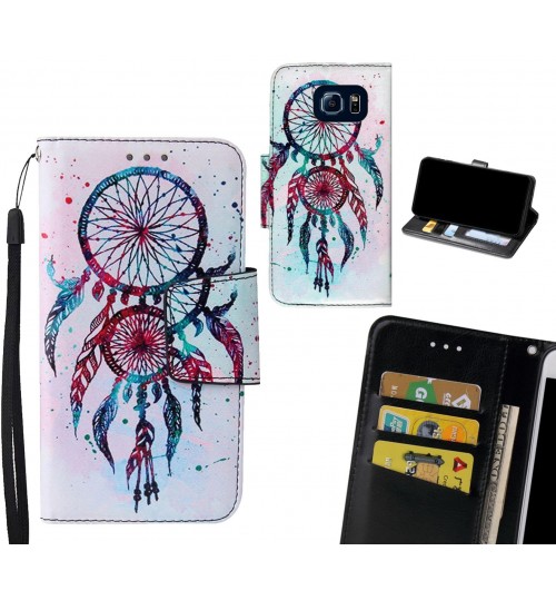 Galaxy S6 Case wallet fine leather case printed