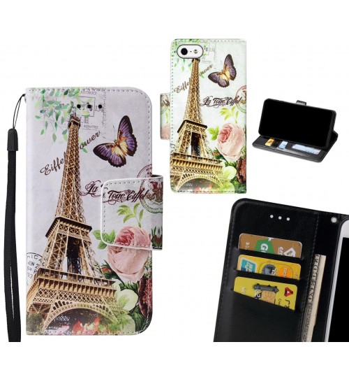 IPHONE 5 Case wallet fine leather case printed