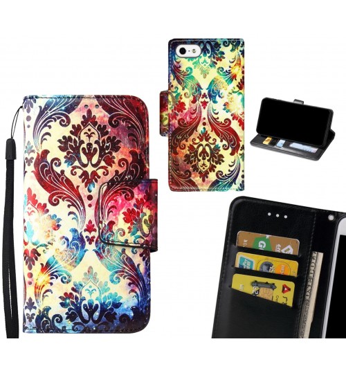 IPHONE 5 Case wallet fine leather case printed