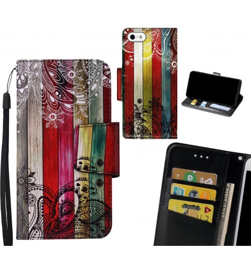 IPHONE 5 Case wallet fine leather case printed