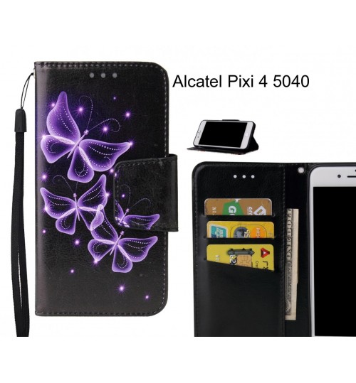 Alcatel Pixi 4 5040 Case wallet fine leather case printed