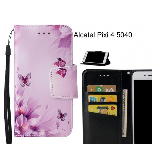 Alcatel Pixi 4 5040 Case wallet fine leather case printed