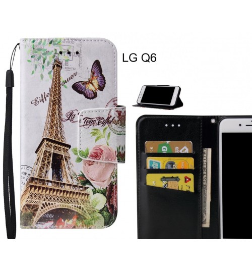 LG Q6 Case wallet fine leather case printed