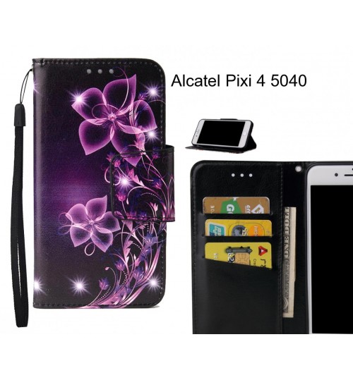 Alcatel Pixi 4 5040 Case wallet fine leather case printed