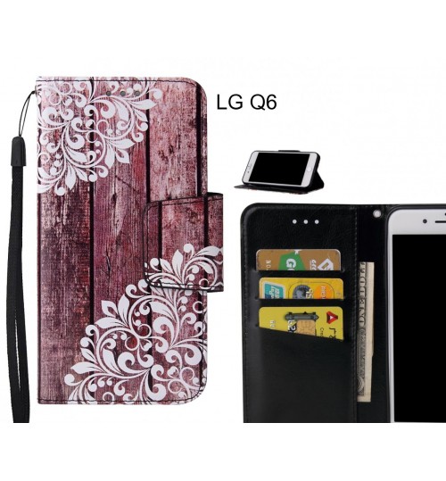 LG Q6 Case wallet fine leather case printed