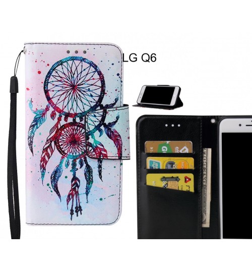 LG Q6 Case wallet fine leather case printed