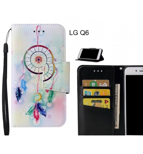 LG Q6 Case wallet fine leather case printed