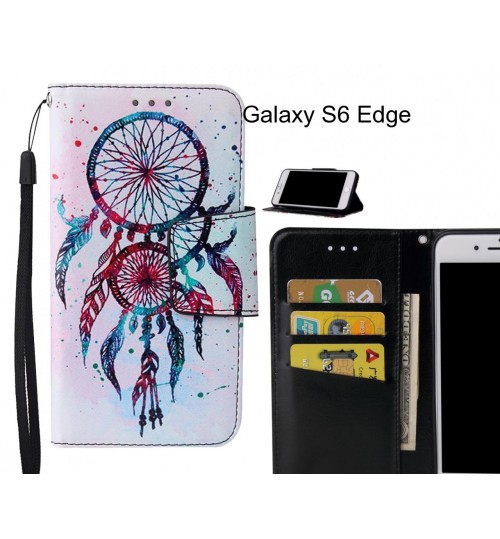 Galaxy S6 Edge Case wallet fine leather case printed