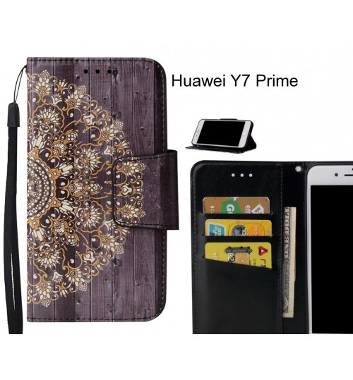 Huawei Y7 Prime Case wallet fine leather case printed