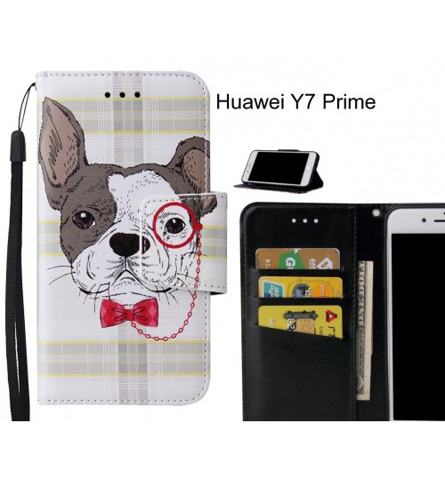 Huawei Y7 Prime Case wallet fine leather case printed
