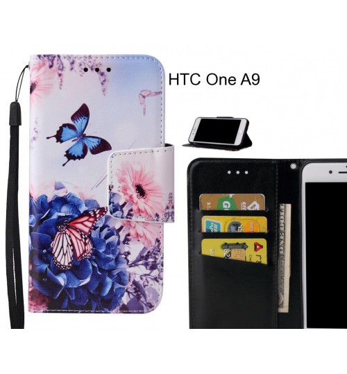 HTC One A9 Case wallet fine leather case printed