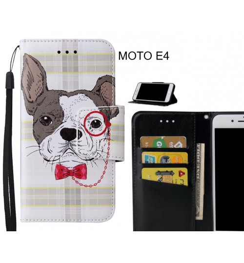 MOTO E4 Case wallet fine leather case printed