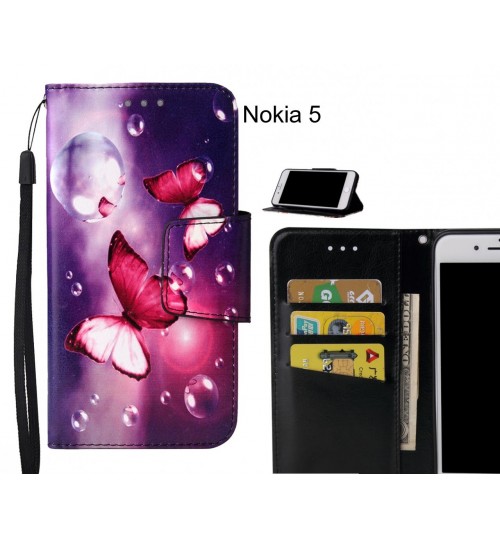 Nokia 5 Case wallet fine leather case printed