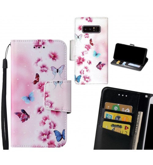 Galaxy Note 8 Case wallet fine leather case printed