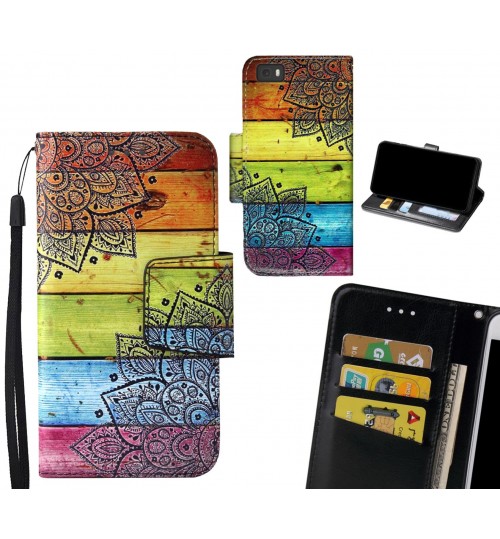 HUAWEI P8 LITE Case wallet fine leather case printed