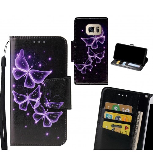 Galaxy S7 Case wallet fine leather case printed