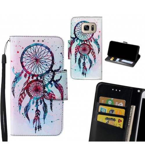 Galaxy S7 Case wallet fine leather case printed