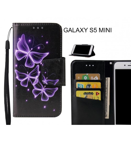 GALAXY S5 MINI Case wallet fine leather case printed