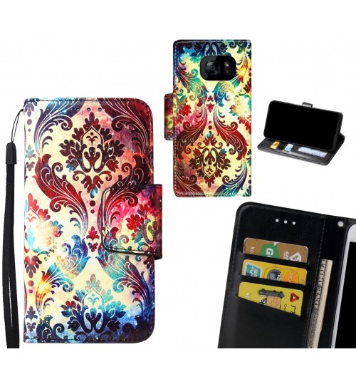 Galaxy S7 edge Case wallet fine leather case printed