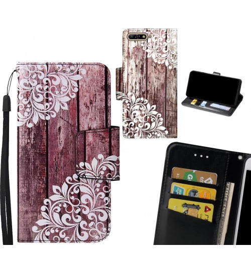 Huawei Y6 2018 Case wallet fine leather case printed