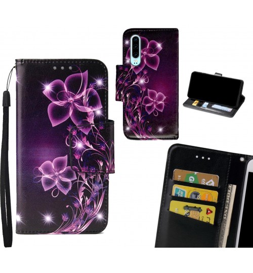 Huawei P30 Case wallet fine leather case printed