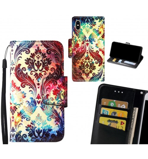iPhone XS Max Case wallet fine leather case printed