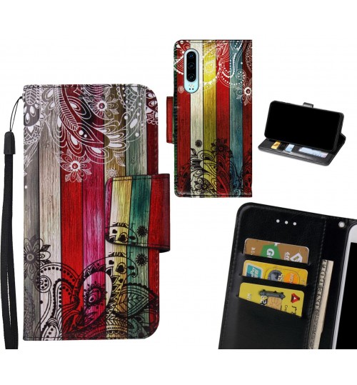 Huawei P30 Case wallet fine leather case printed