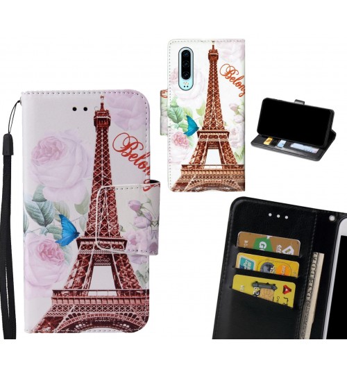 Huawei P30 Case wallet fine leather case printed