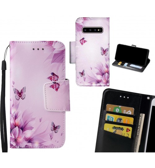 Galaxy S10 Case wallet fine leather case printed