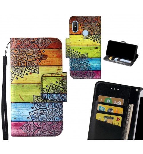 Xiaomi Mi A2 Case wallet fine leather case printed