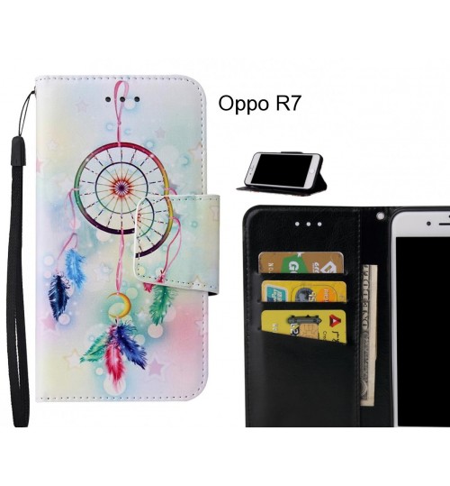 Oppo R7 Case wallet fine leather case printed