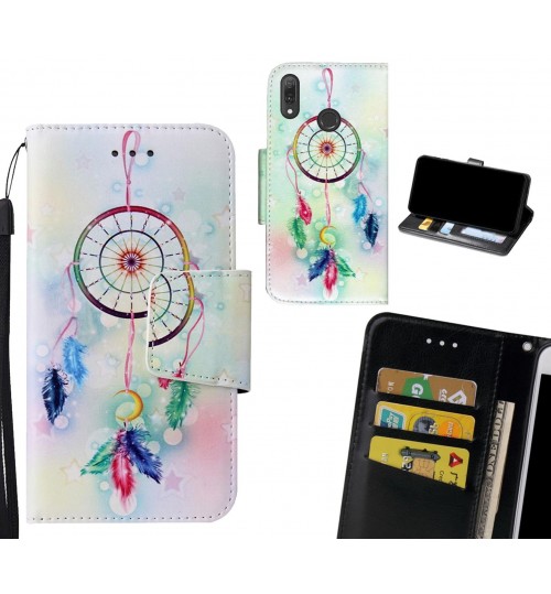 Huawei Y9 2019 Case wallet fine leather case printed