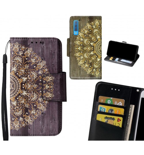 GALAXY A7 2018 Case wallet fine leather case printed
