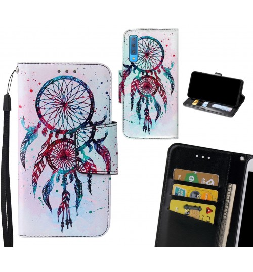 GALAXY A7 2018 Case wallet fine leather case printed