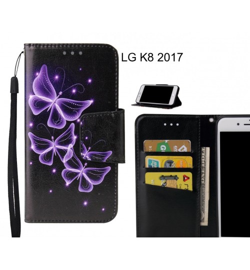 LG K8 2017 Case wallet fine leather case printed