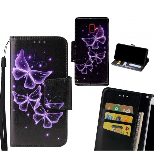 Galaxy J6 Plus Case wallet fine leather case printed